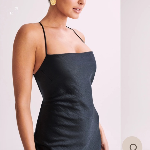 BNWT MESHKI, black satin dress, size XS - Picture 3 of 6